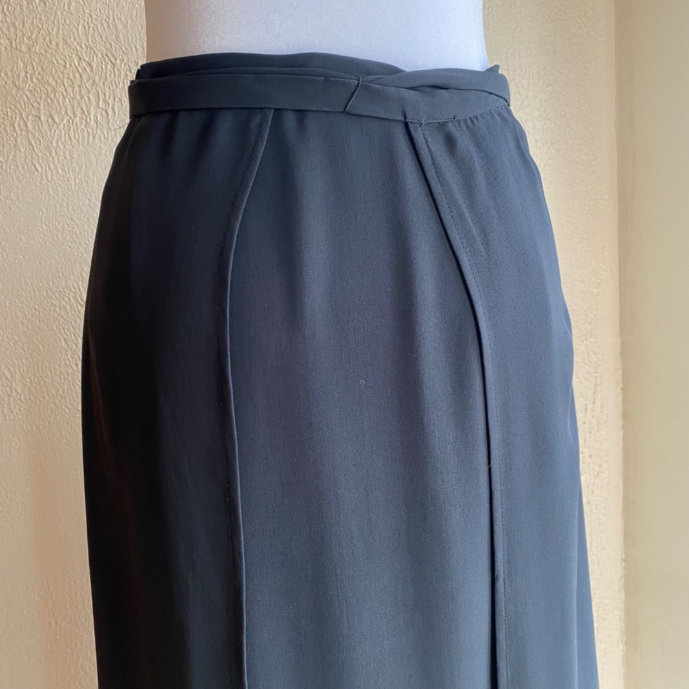 Banana Republic black silk crepe wrap maxi skirt Size 4 - Picture 6 of 15